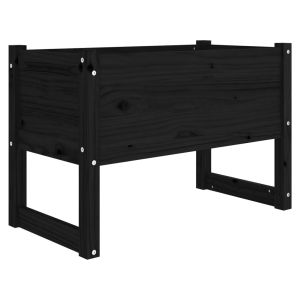 Jardinera madera maciza de pino negro 78x40x52 cm