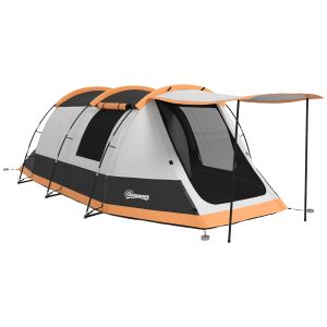 Tenda de campismo familiar tecido de poliéster, fibra de vidro multicolor