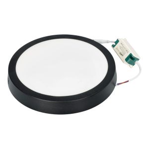 LED downlight 18w branco neutro 4200k quadro de superfície redonda preto