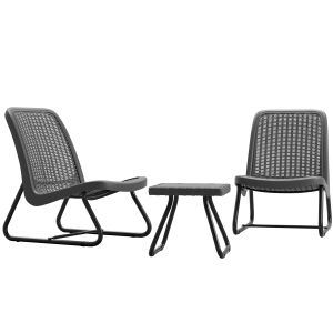 Conjunto de assentos modica com visual de rattan para 2 pessoas, ergonómico