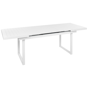 Mesa de jardim 180/240 x 90 cm metal branco valcanetto