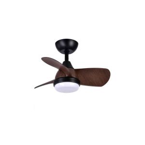 Ventilador de teto dc pirdo preto marrom 24w 3 lâminas