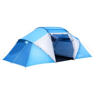 Tenda de campismo poliéster, fibra de vidro bicolor 430x240x170 cm Outsunny