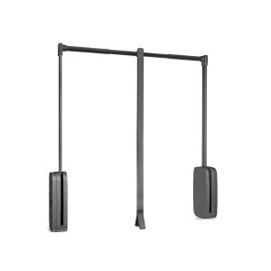 Emuca varão basculante para roupeiro sling, 600 - 830, titânio, aço e plást