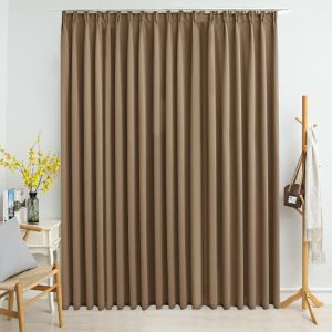 Cortina blackout com ganchos 290x245 cm cinzento-acastanhado pt7415