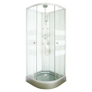 Ondée - cabina de duche de hidromassagem amelia - cinzento - quadrante 90cm