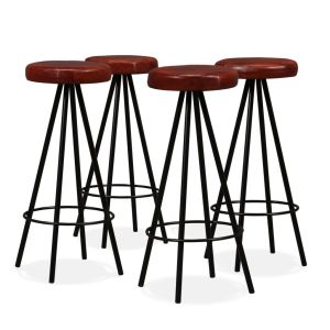 Bancos de bar 4 pcs couro genuíno pt4009