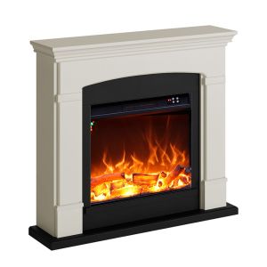 Lareira de parede 1500w caminetto fuego blanco crema