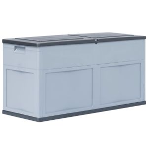vidaXL caja de almacenamiento de jardín 320 l gris y negro