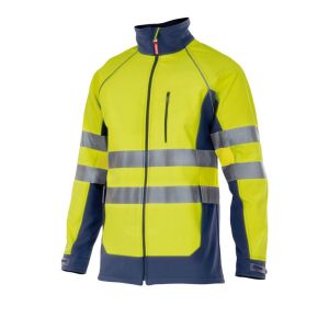 Velilla soft shell bicolor av s azul marinho/amarelo fluorescente