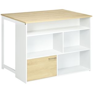 Mesa de alta extensível mdf color blanco 116x79,5x91 cm Homcom