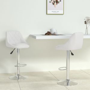 Bancos de bar 2 pcs couro artificial branco pt8361