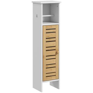 Coluna casa de banho mdf e bambu color blanco 21x17x78 cm Homcom