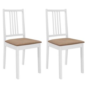 Cadeiras de jantar com almofadões 2 pcs madeira maciça branco ewg6372