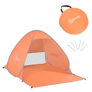 Tenda pop-up poliéster 210t e tecido de aço color naranja 150x200x115 cm