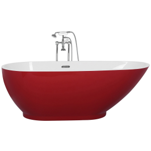 Banheira autónoma em acrílico vermelho e branco 173 x 82 cm guiana