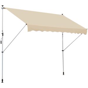 Toldo manual retrátil metal, alumínio e poliéster color beige 300x150x280cm