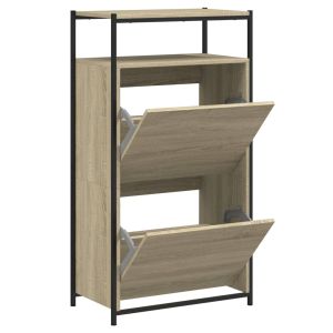 vidaXL zapatero de madera de ingeniería roble sonoma 60x34x112 cm