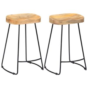 Bancos de bar gavin 2 pcs madeira mangueira maciça pt4924