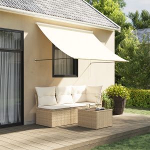 Toldo retrátil 200x150 cm tecido e aço cor creme pt835307