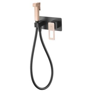 Torneira monocomando encastrada para bidé com manípulo e flexível
