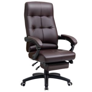 Cadeira de escritório pu, espuma, náilon marrom 65x65x118-125 cm