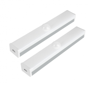 2x luz de guarda-roupa cold 6000k com sensor de movimento recarregável usb