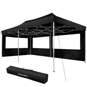 Pavilhão, 6 x 3 m, com estrutura de alumínio, preto