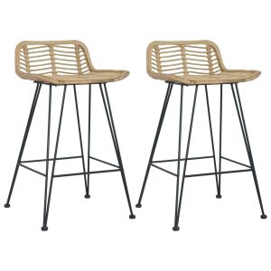 Cadeiras de bar 2 pcs vime genuíno  pt2355