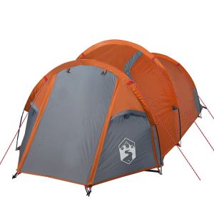vidaXL tienda de campaña con túnel para 2 personas impermeable naranja