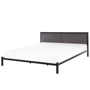 Cama de casal em metal preto 180 x 200 cm clamart