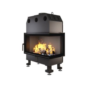 Lareira de canto inserir abertura direita preto energy 85x50x47 (17 kw) eco