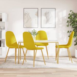 Cadeiras de jantar 4 pcs veludo amarelo mostarda ewg9603