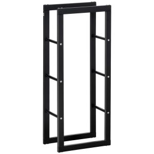 Suporte para lenhas ferro 40x25x100 cm Homcom