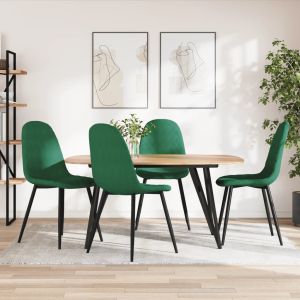 Cadeiras de jantar 4 pcs veludo verde-escuro ewg3494