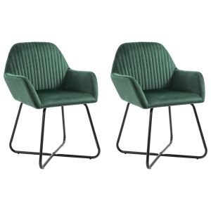 Cadeiras de jantar 2 pcs veludo verde ewg7226