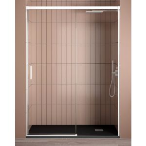 Porta de duche 1 porta 1 fixa | branco 110cm (adapt.104-109cm)