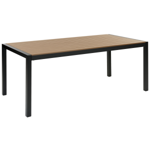 Mesa de jardim 180 x 90 cm material sintético castanho claro-preto vernio