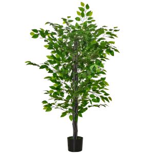 Planta artificial ficus peva, pe e cimento color verde ø15x135 cm Homcom