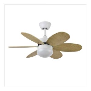 Ventilador de teto dc alves 2xE27 branco 6 lâminas