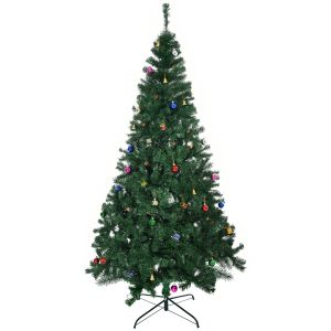 Árvore de natal artificial PVC e metal color verde ø110x210cm Homcom