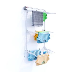 Secador de parede 88 cm foxydry tower branco, 3 níveis reguláveis