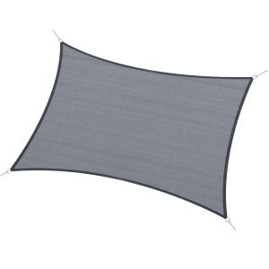 Vela de sombra retangular hdpe color gris 4x6 m Outsunny