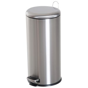 Balde de lixo 30l aço inoxidável 410 e pp color gris ø29,2x62,9 cm Homcom