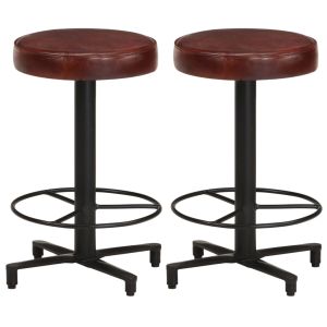 vidaXL taburetes de barra de cocina 2 unidades cuero auténtico 52 cm