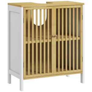 Móvel para lavatório pousar bambu, mdf color blanco 60x30x70 cm Homcom