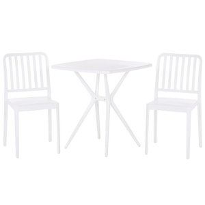 Conjunto de mesa e cadeiras material sintético branco sersale