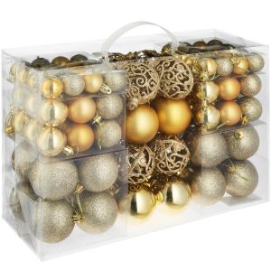 Conjunto de 100 bolas de natal douradas