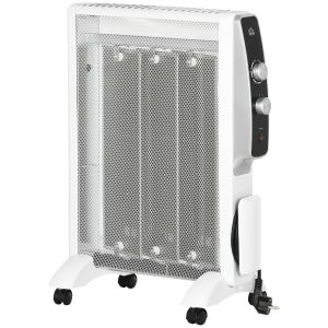 Aquecedor elétrico aço e mica color blanco 47x26.5x61.5 cm Homcom