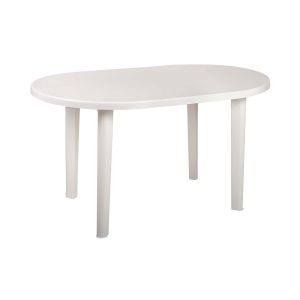 Mesa oval de resina breeze branco 137x85x72cm 7house